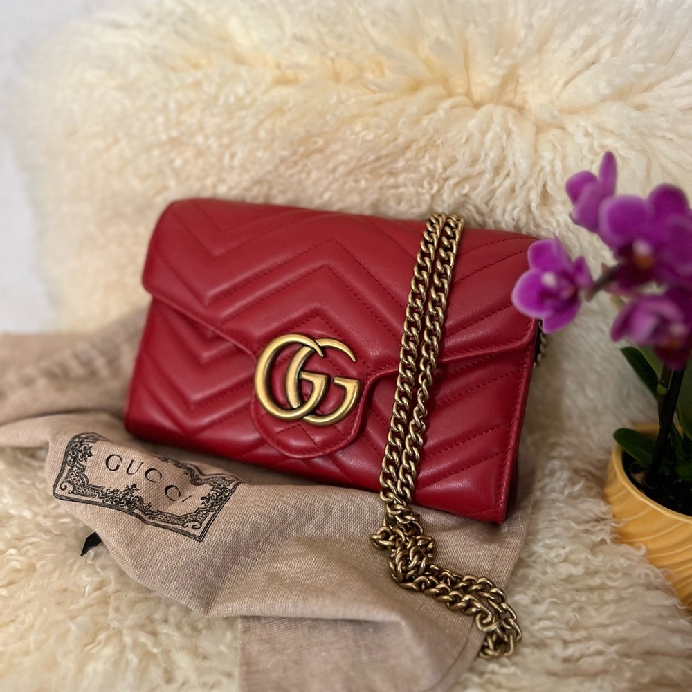Gucci GG Marmont Matelassé wallet on chain - Picture 14 of 14